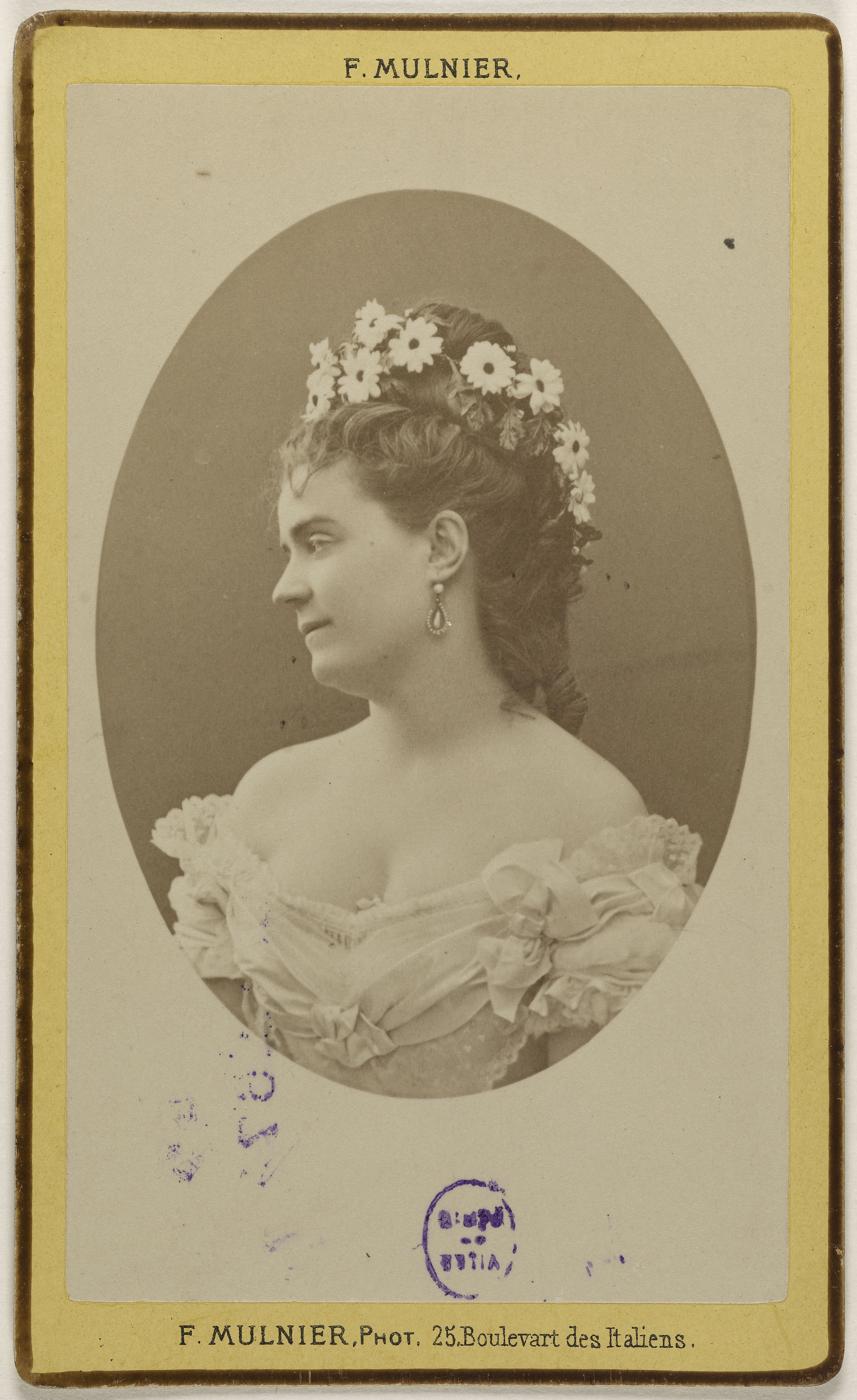 Ferdinand Mulnier, Portrait de Beer, Marie, (née Maria Bovaldi), (actrice)