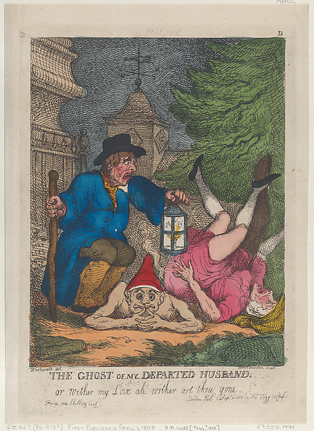 Thomas Rowlandson, The Ghost of My Departed Husband, or Wither my Love ah wither art thou gone