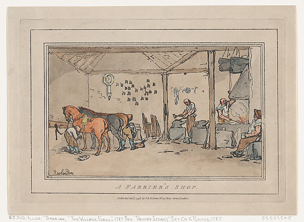 Thomas Rowlandson, A Farrier's Shop