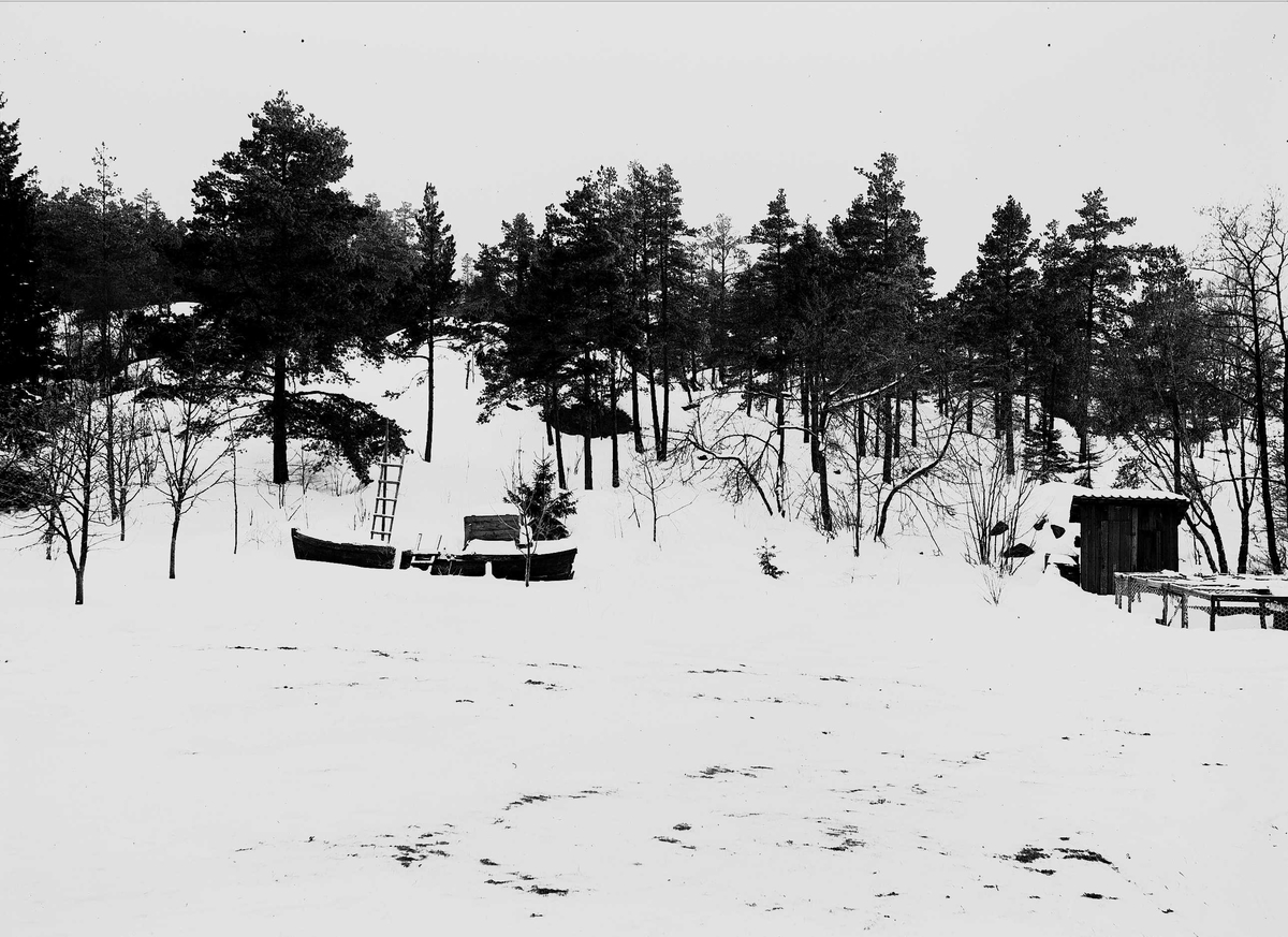Axel Quinsgaard Wiborg, Vinterbilde fra gårdsplassen på Digerud, Frogn, Akershus, 1907.