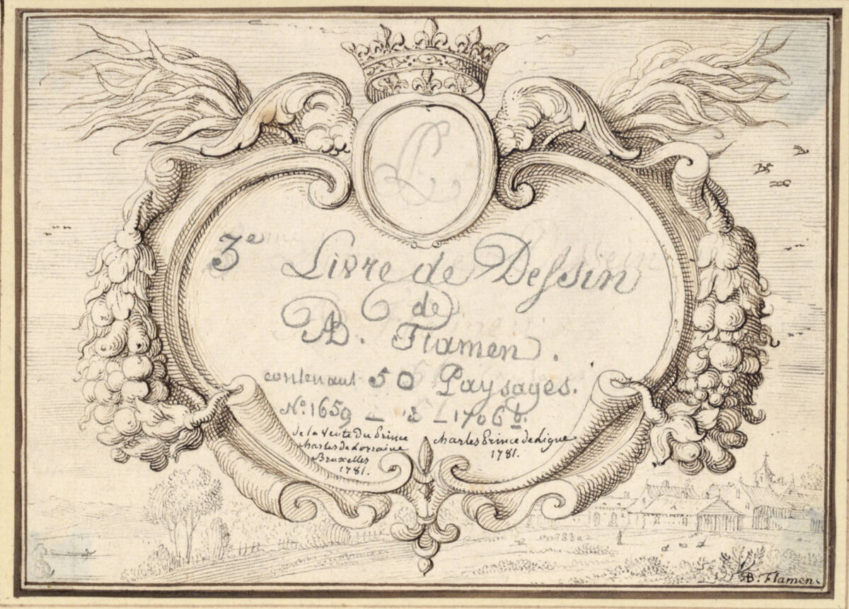 AlbertFlamen, Titelkartusche ("CL/ 3e Livre de Dessin/ de/ AB. Flamen ...") (III-1)