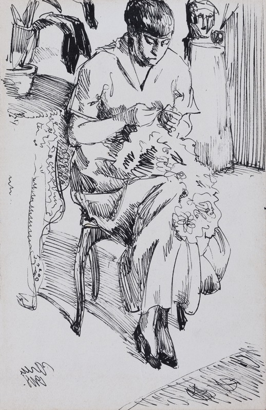 Peet (autor) Aren, sewing woman