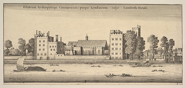 Wenceslaus Hollar, Palatium Archiepiscopi Cantuariensis propae Londinum vulgo Lambeth House (Lambeth House: Palace of the Archbishop of Canterbury, London)