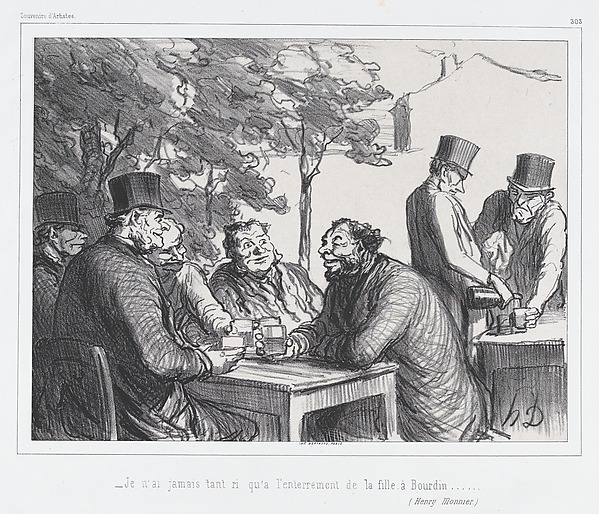 Honoré Daumier, I never laughed so much as at the funeral of Bourdin's daughter, from "Souvenirs d'Artistes"