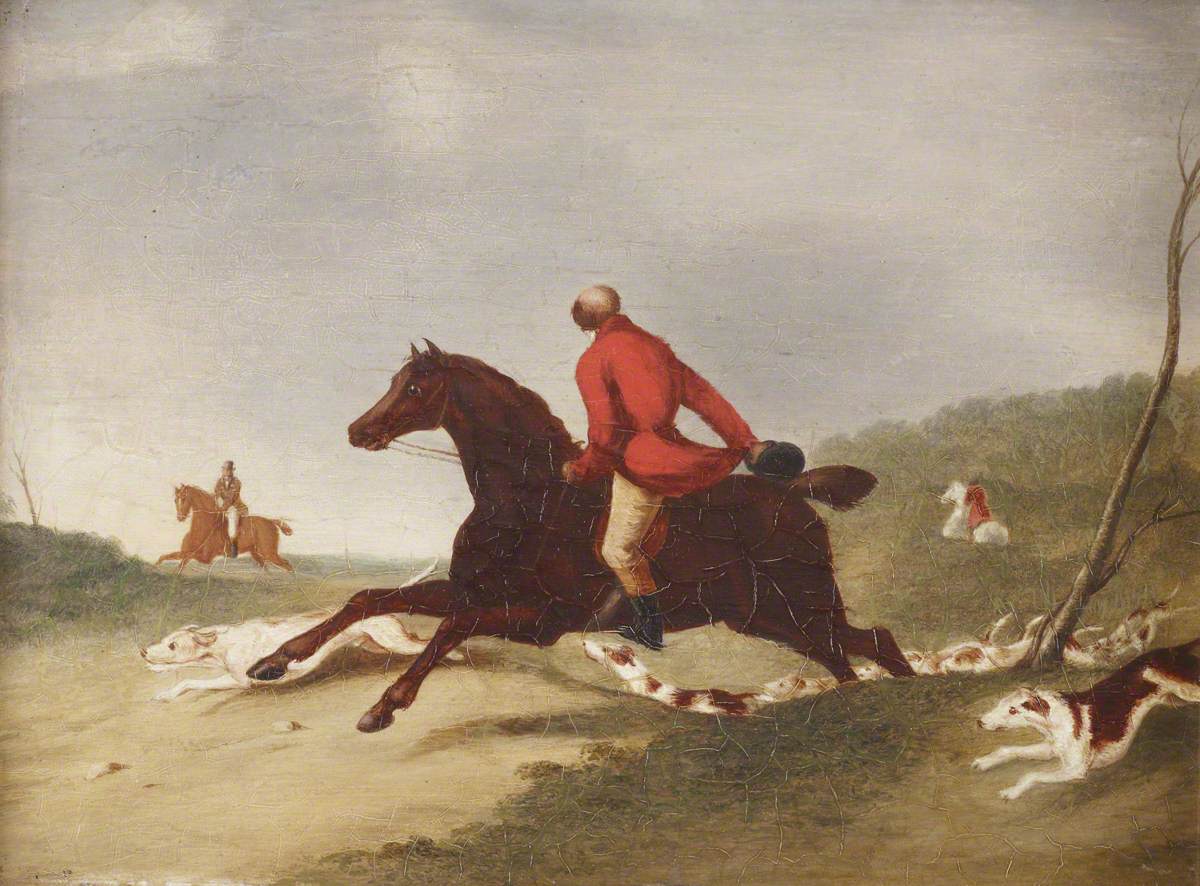 Richard Barrett Davis, Huntsmen encouraging Hounds (after Abraham Cooper)