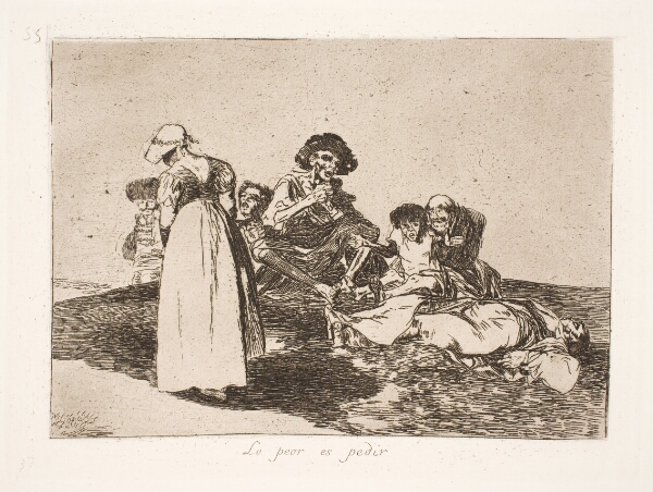 Francisco de Goya, Det værste er, at man må tigge (55)