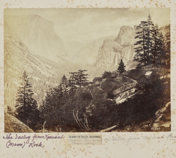 Eadweard J. Muybridge, Yo-Sem-i-te Valley, California. The Valley from Komah (Moon) Rock