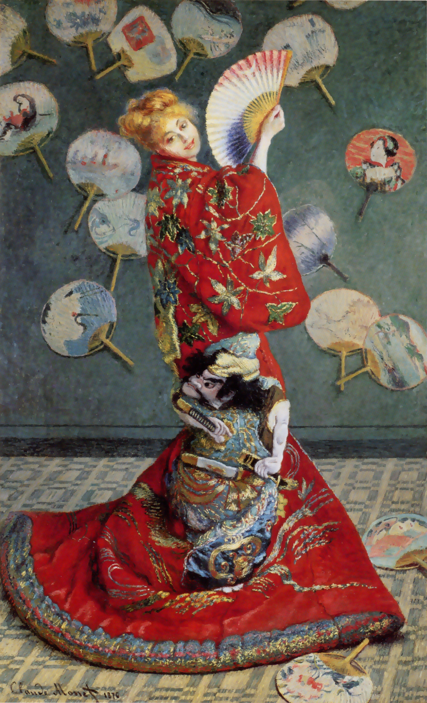 Claude Monet, Madame Monet wearing a kimono