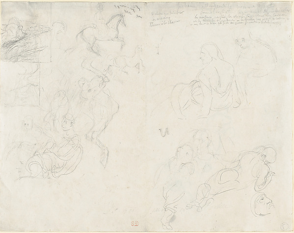 Eugène Delacroix, Diverse Figure Studies (recto and verso)