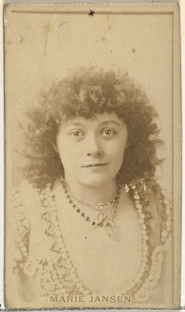 W. Duke, Sons & Co., Marie Jansen, from the Actors and Actresses series (N145-8) issued by Duke Sons & Co. to promote Duke Cigarettes