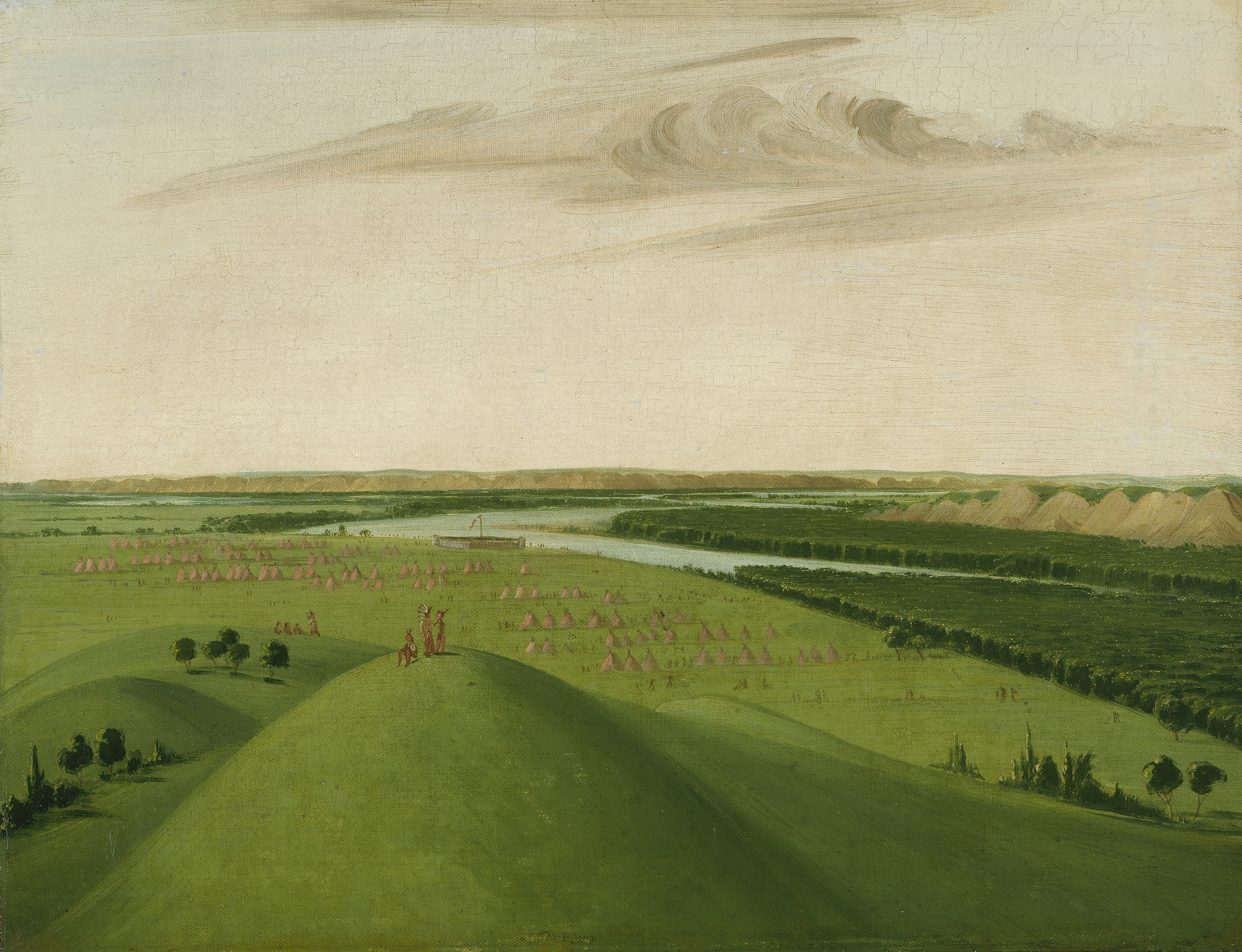 George Catlin, Fort Union, Mouth of the Yellowstone River, 2000 Miles above St. Louis