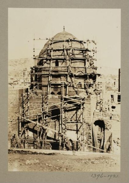 K.A.C. Creswell, Mausoleum of Mamluk Sultan al-Ashraf Khalil under restoration, Cairo
