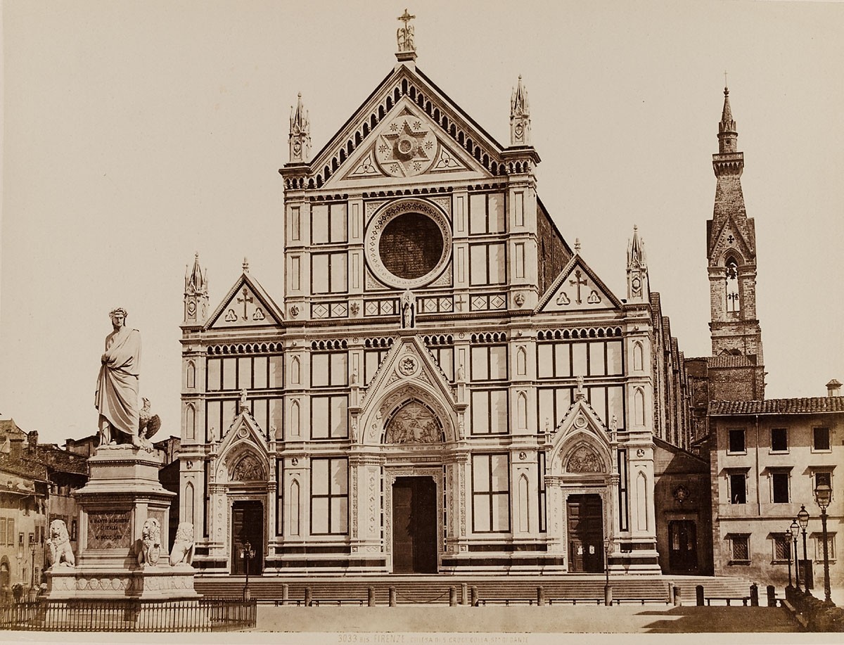 Giacomo Brogi, Firenze - Chiesa di S. Croce colla St. di Dante