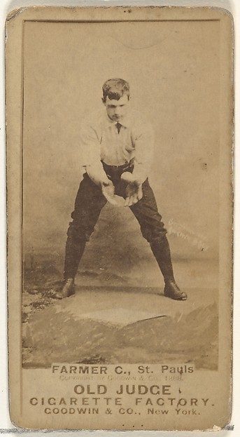 Goodwin & Company, William Charles "Bill" Farmer, Catcher, St. Paul Apostles, from the Old Judge series (N172) for Old Judge Cigarettes
