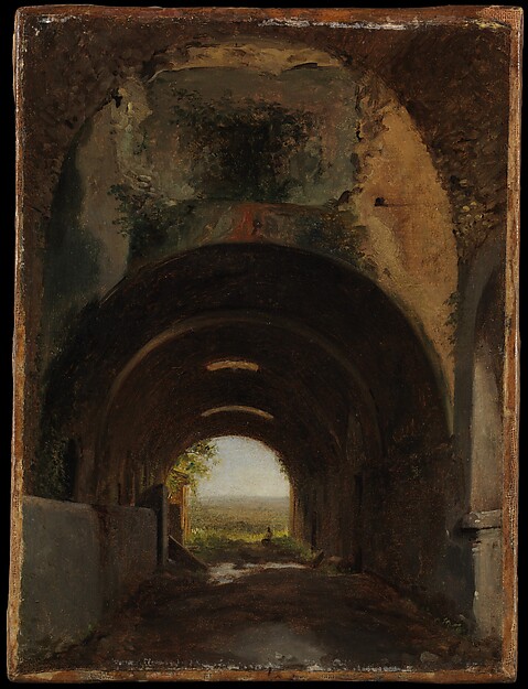 François Marius Granet, View in the Stables of the Villa of Maecenas, Tivoli