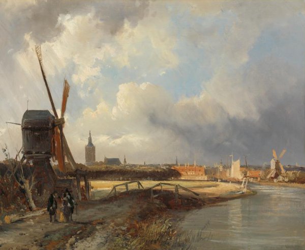 Cornelis Springer, Gezicht op Den Haag