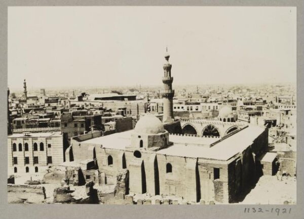 K.A.C. Creswell, View from the east over the mosque of Mamluk Amir Aqsunqur al-Nasiri, Blue Mosque, Cairo