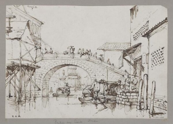 George Chinnery, Bridge at Honan opposite to Canton