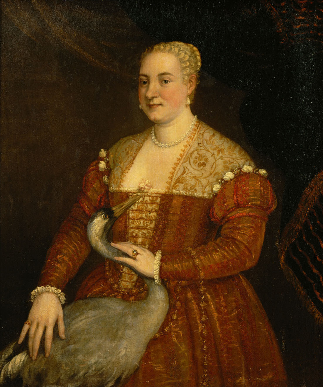 Paolo Veronese, Bildnis einer Dame mit einem Kranich