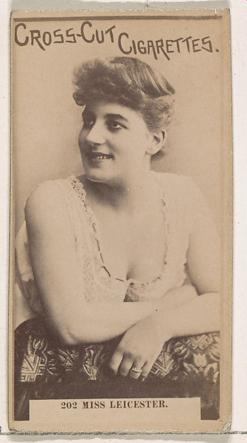 W. Duke, Sons & Co., Card Number 202, Miss Leicester, from the Actors and Actresses series (N145-2) issued by Duke Sons & Co. to promote Cross Cut Cigarettes