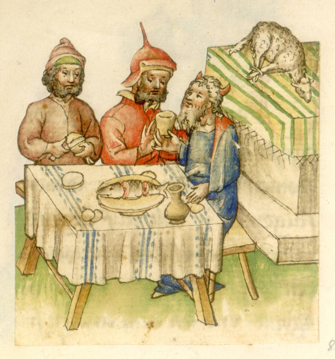 Anonym, Moses und ein Priester verzehren die Reste des Opfers