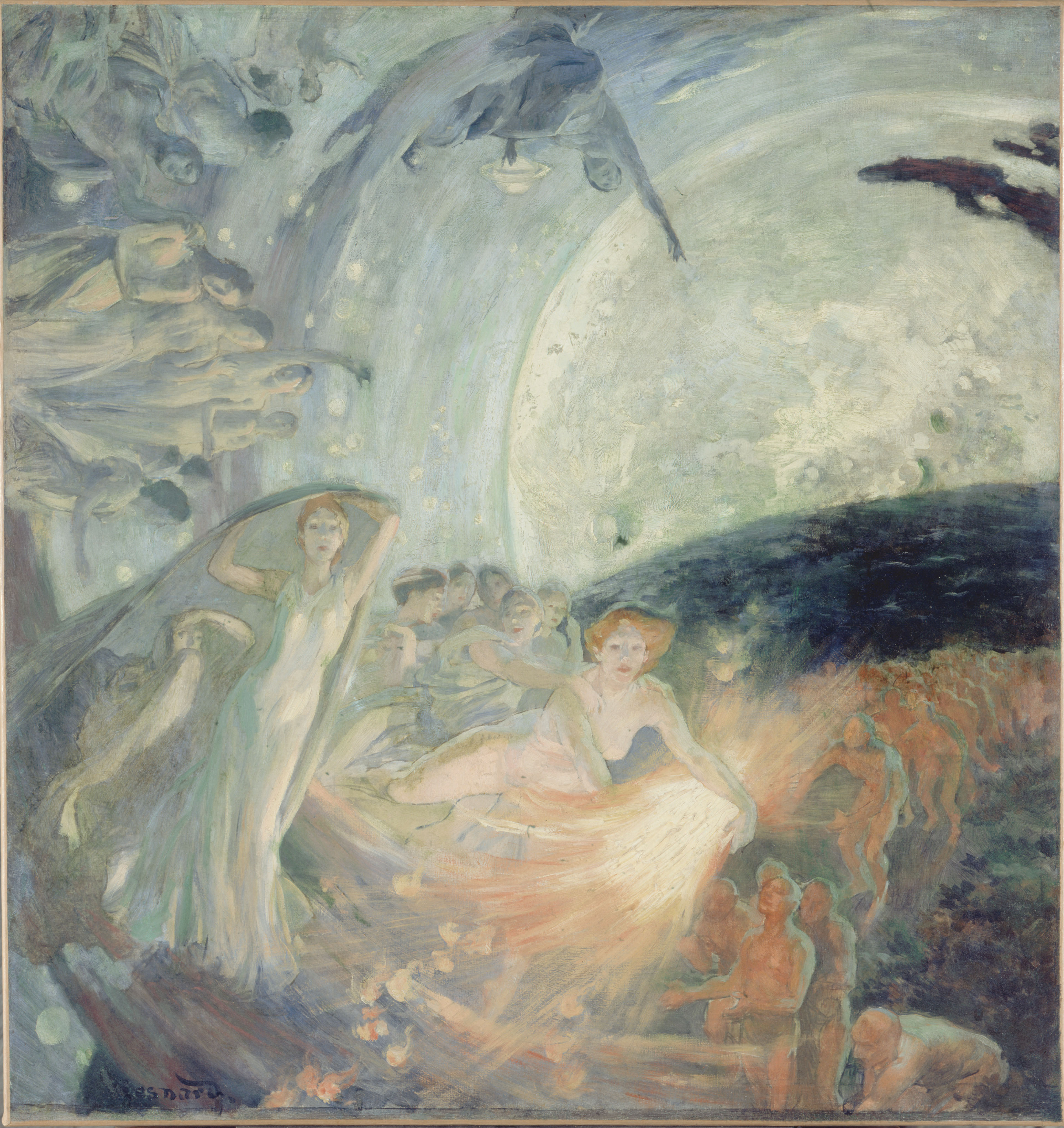 Albert Besnard, Esquisse pour l'Hôtel de Ville de Paris : La Vérité entraînant les Sciences à sa suite répand sa lumière sur les hommes (Plafond)