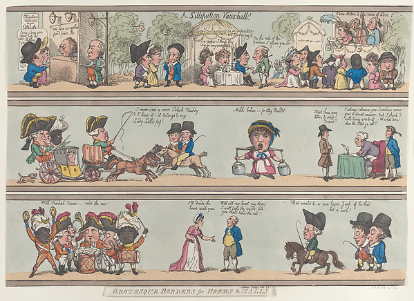 Thomas Rowlandson, A Lilliputian Vauxhall, Grotesque Borders for Rooms & Halls