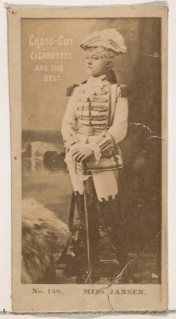 W. Duke, Sons & Co., Card Number 158, Miss Marie Jansen, from the Actors and Actresses series (N145-2) issued by Duke Sons & Co. to promote Cross Cut Cigarettes