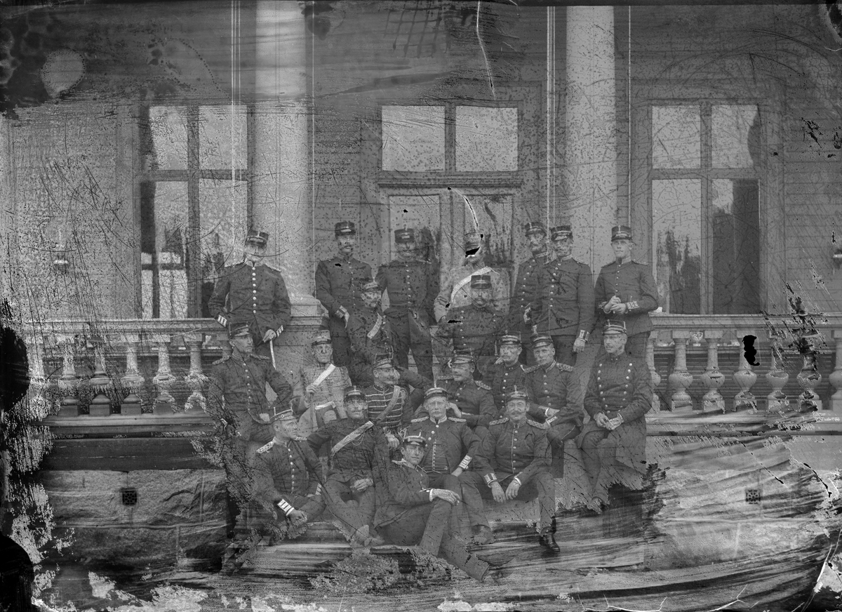 Henri Osti's Fotografiateliér, Officersgrupp, Marma läger, Marma, Älvkarleby socken, Uppland augusti 1891