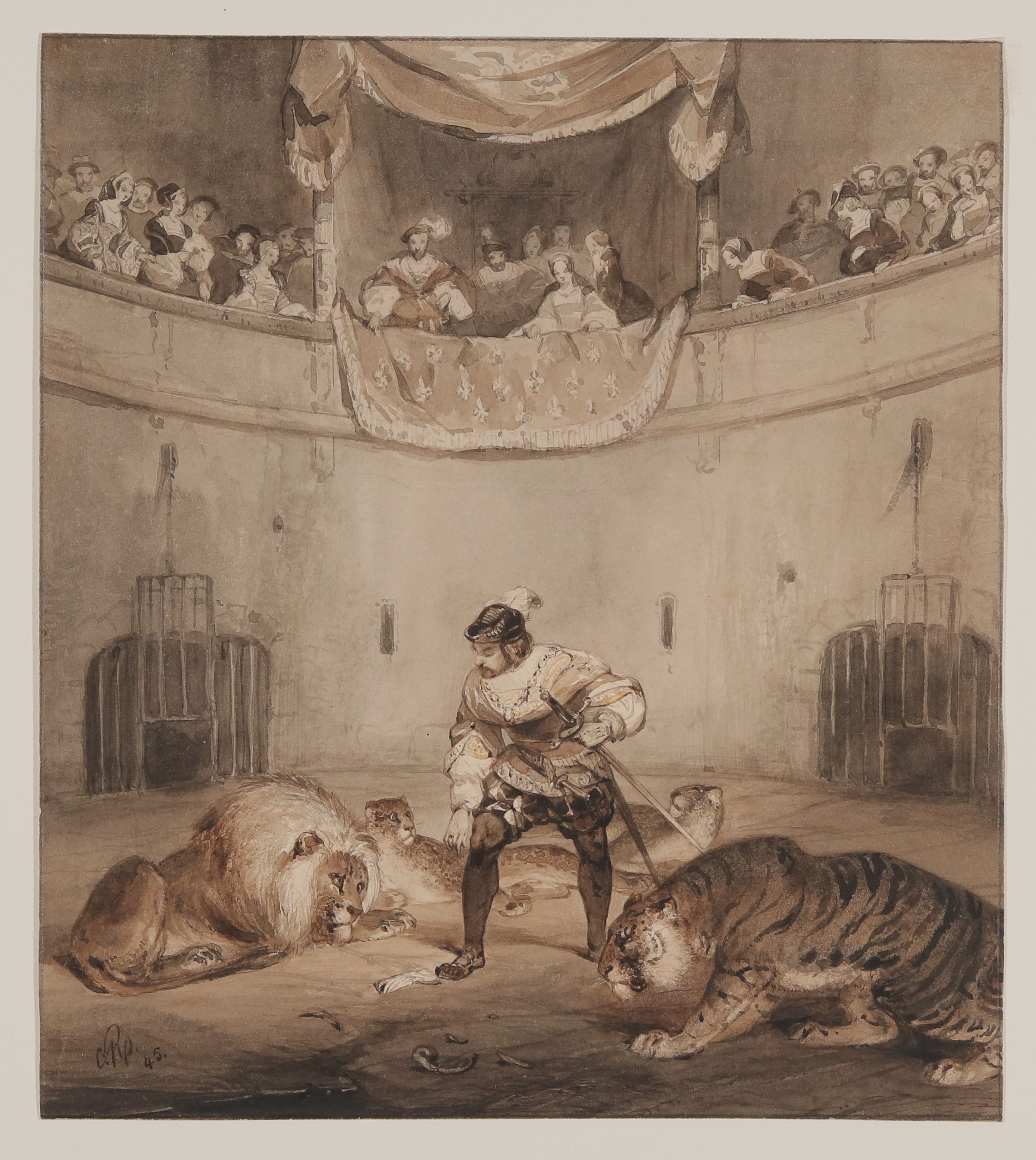 Charles Rochussen, Illustration zu Friedrich Schillers Gedicht "Der Handschuh"