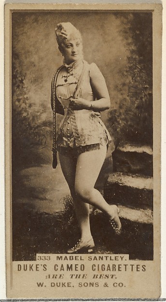 W. Duke, Sons & Co., Card Number 333, Mabel Santley, from the Actors and Actresses series (N145-5) issued by Duke Sons & Co. to promote Cameo Cigarettes