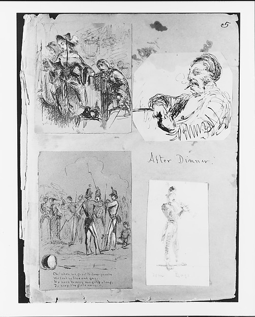 James McNeill Whistler, Jem Bags (Recto); Drawing of Female Figure (Verso) (from Sketchbook)