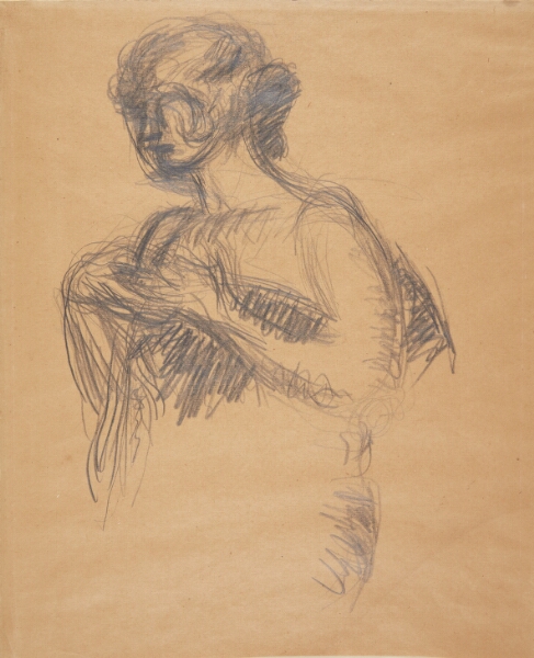 Harald Giersing, Kvindefigur (Besse, kunstnerens hustru). Halvfigur, trekvart profil mod venstre