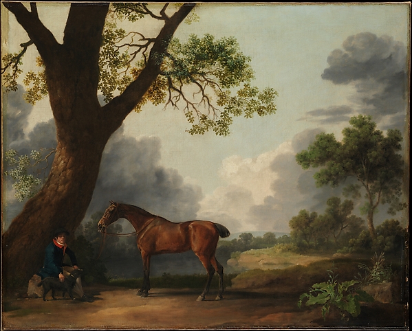 George Stubbs, The Third Duke of Dorset's Hunter with a Groom and a Dog