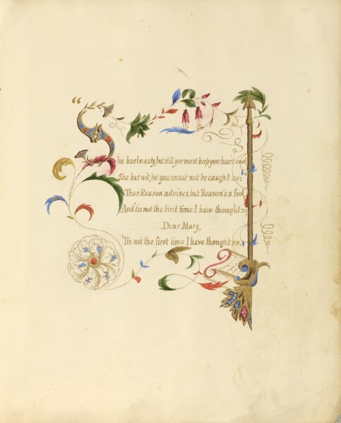 Unknown, [Illuminated manuscript of a poem]