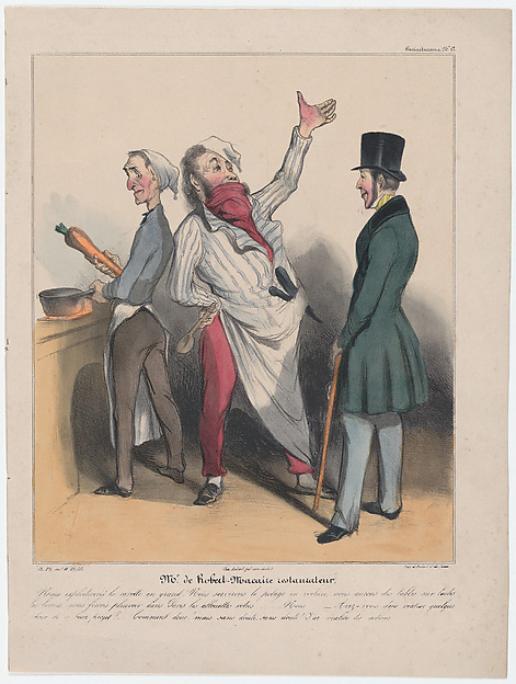 Honoré Daumier, Plate 12: Mr. de Robert Macaire, restauranteur, from 'Caricaturana,' published in Les Robert Macaires