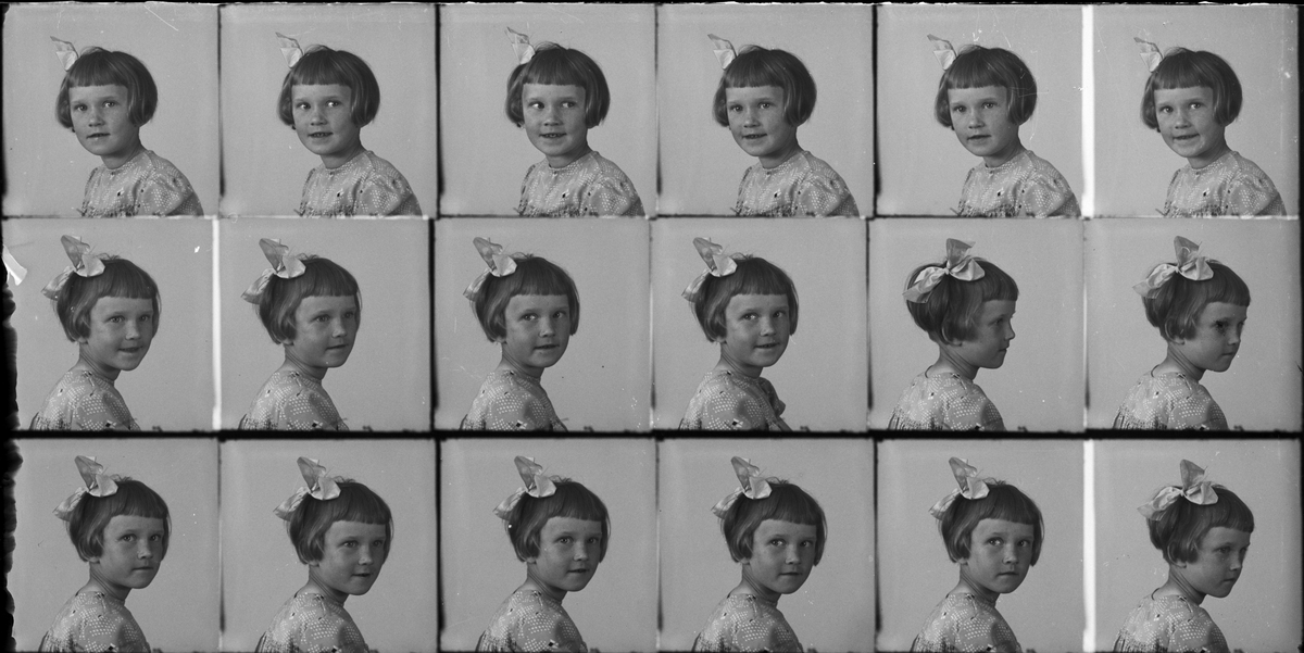 Skötsner-Edhlund, Ateljéporträtt - flicka, Östhammar, Uppland, 1937