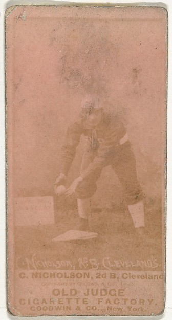 Goodwin & Company, T.C. Nicholson, 2nd Base, Cleveland, from the Old Judge series (N172) for Old Judge Cigarettes