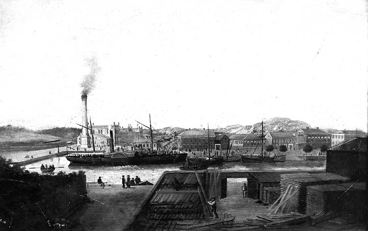 Maria Lundbäck, Målning av Kampenhofområdet, Uddevalla, 1858