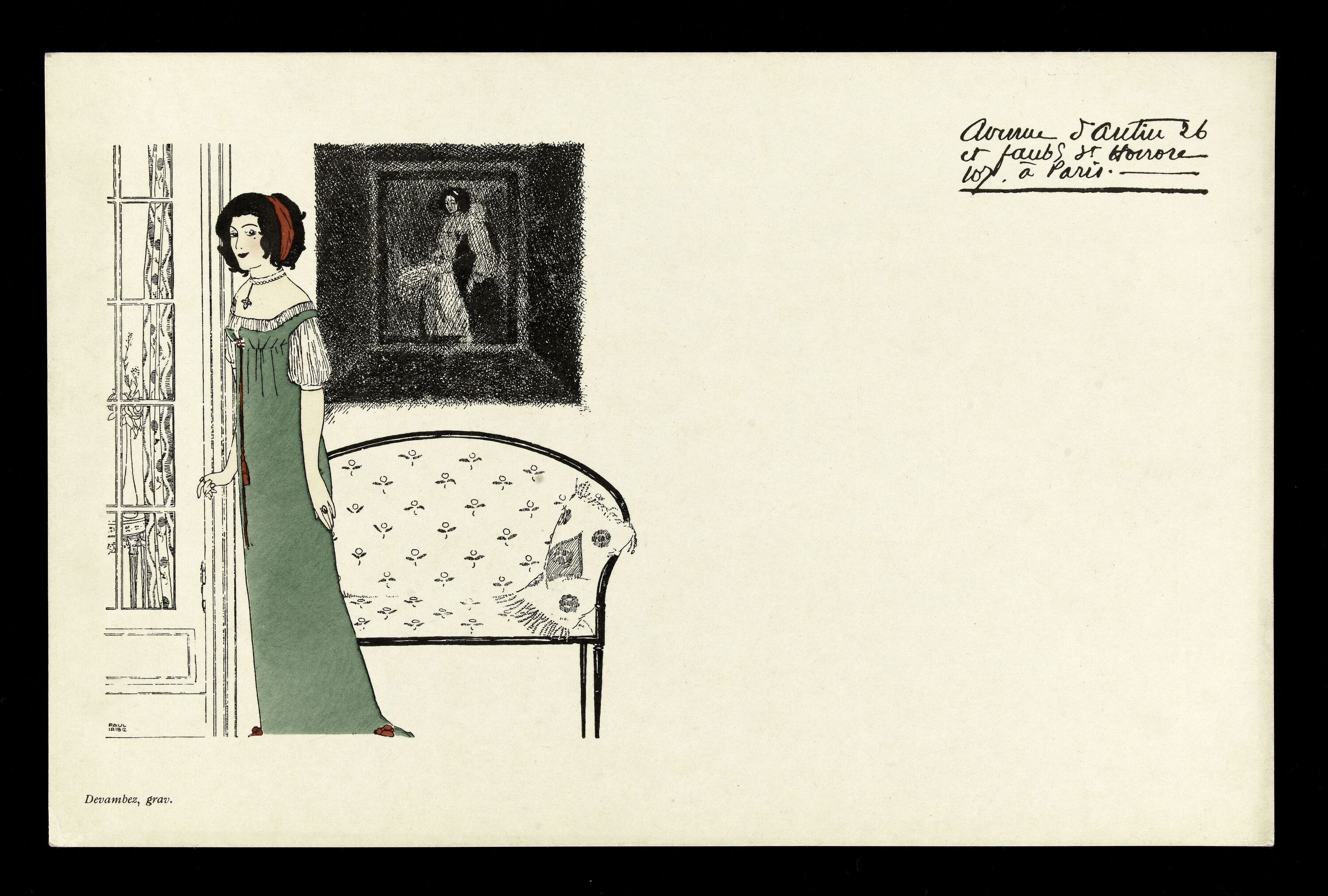 Paul Iribe, Carte publicitaire illustrée de la maison Poiret