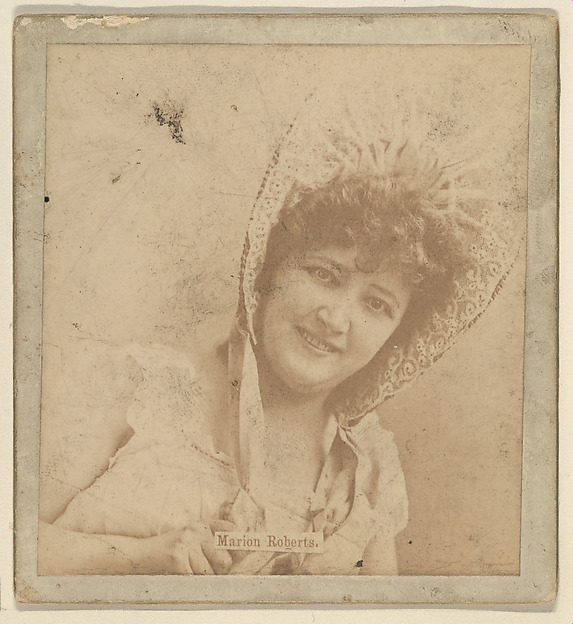 Kinney Brothers Tobacco Company, Marion Roberts, from the Actresses series (N246), Type 2, issued by Kinney Brothers to promote Sporting Extra Cigarettes