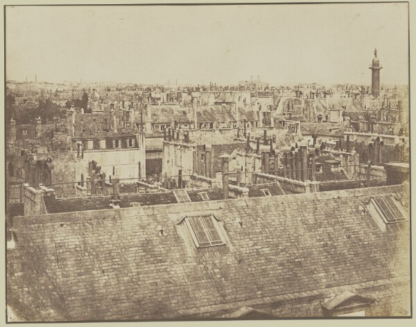 Hippolyte Bayard, [View of Rooftops and the Vendôme Column]