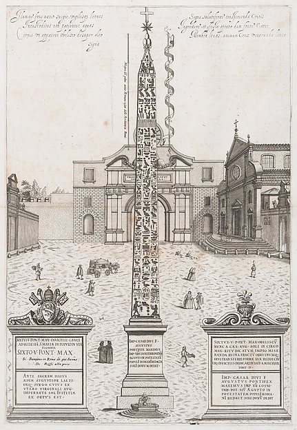 Anonymous, The Egyptian Obelisk of Augustus, from "Speculum Romanae Magnificentiae"