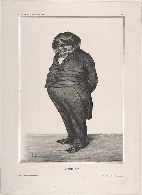 Honoré Daumier, Clément-François-Victor-Gabriel Prunelle, published in "La Caricature"