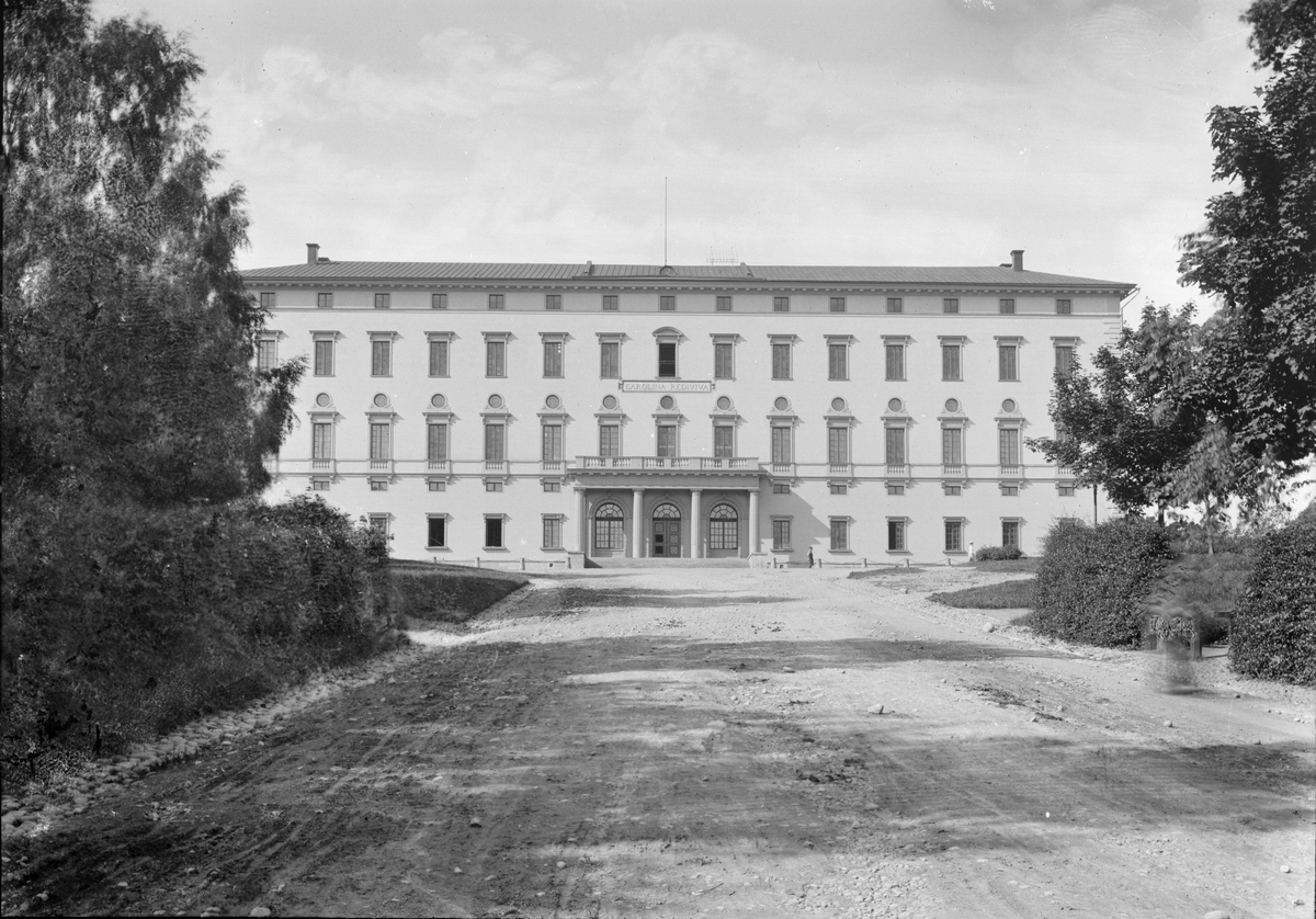 Henri Osti's Fotografiateliér, Uppsala universitetsbibliotek, Carolina Rediviva, från Carolinabacken, Uppsala, före 1914