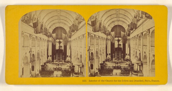 Benjamin West Kilburn, Interior of the Church for the Infirm and Disabled, Paris, France.