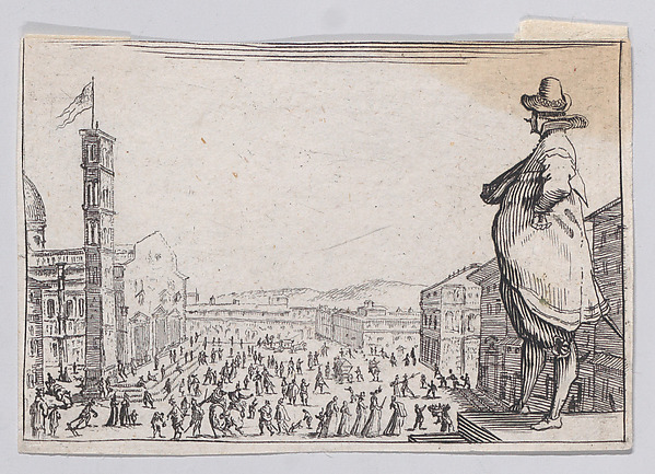 Anonymous, Reverse Copy of La Place du Dome, a Florence (The Piazza del Duomo, in Florence), from "Les Caprices" Series A, The Florence Set