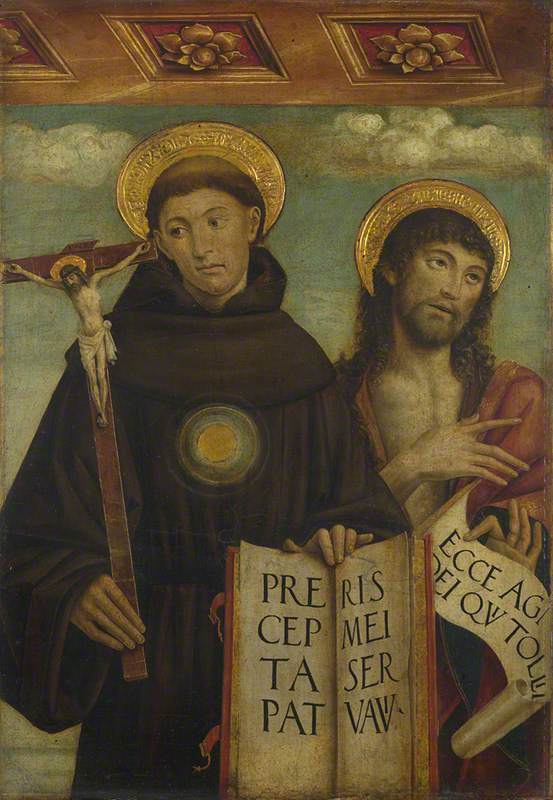 Giovanni Martino Spanzotti, Saints Nicholas of Tolentino and John the Baptist