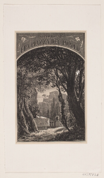 F. Hendriksen, Omslag til Vilhelm Bergsøe, "Fra Piazza del Popolo"