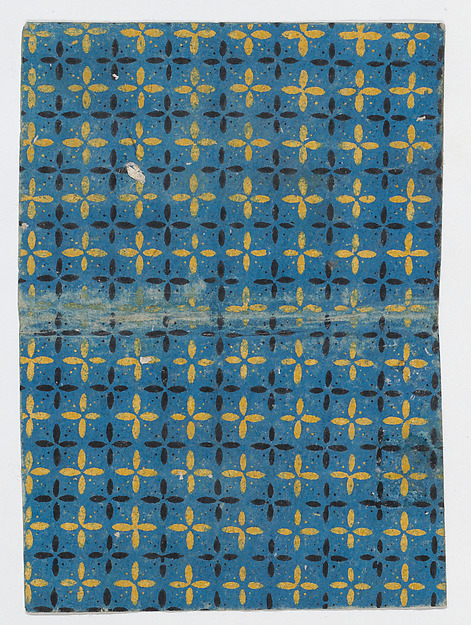 Anonymous, Book cover with blue and yellow cross pattern